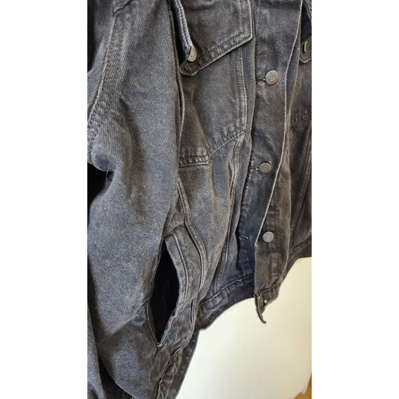 Old Navy Black Denim Jean Jacket Women’s 3X Button Up 100% Cotton Classic Fit - Picture 4 of 10